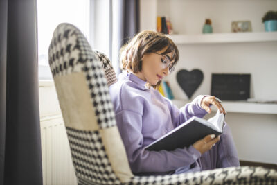 Woman reading a book