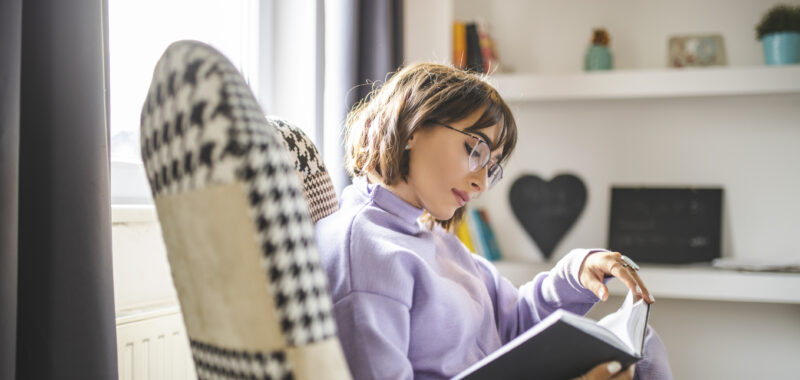 Woman reading a book